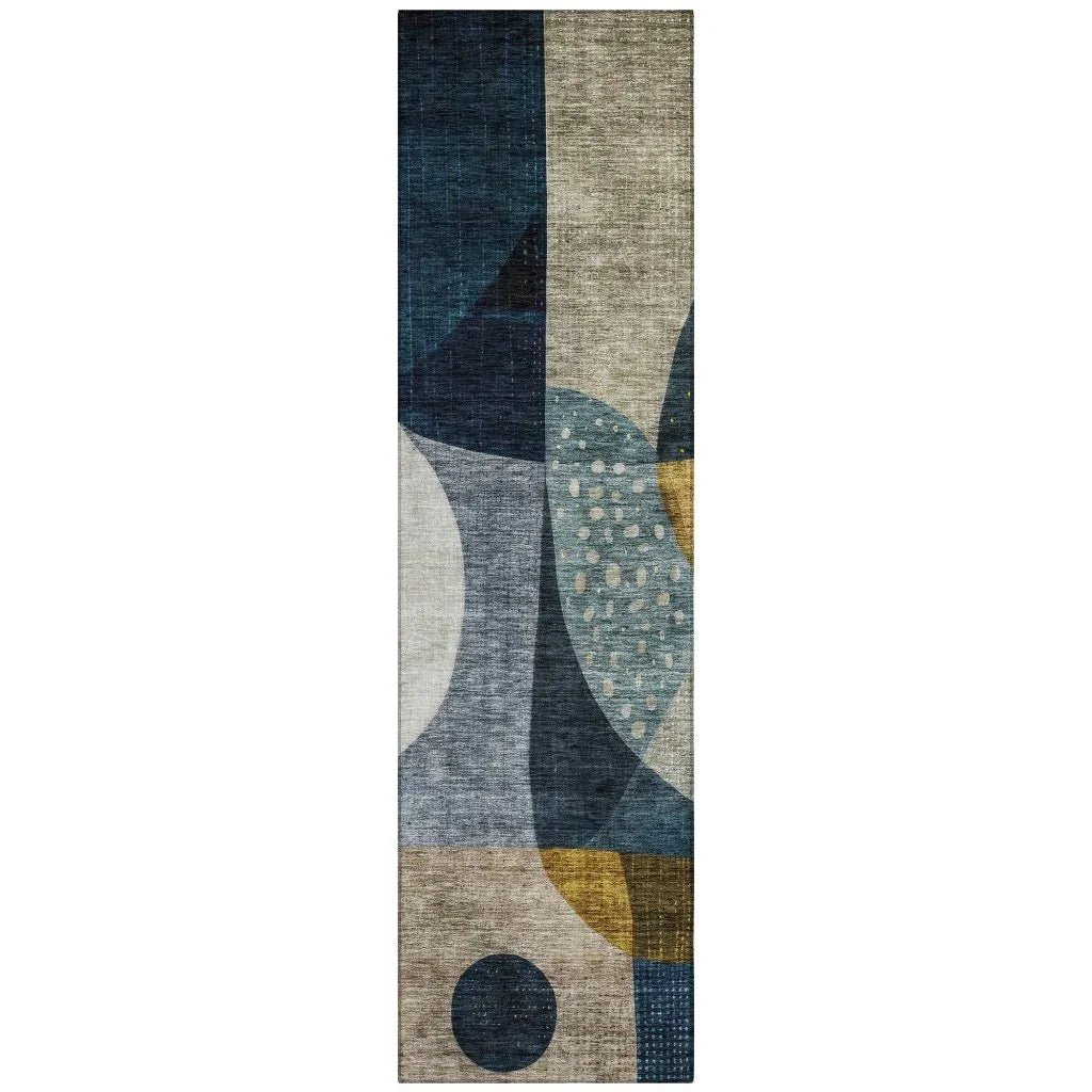 LOOMLAN Rugs Seraphine Blue Washable Indoor-Outdoor Rug
