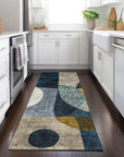 LOOMLAN Rugs Seraphine Blue Washable Indoor-Outdoor Rug