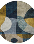 LOOMLAN Rugs Seraphine Blue Washable Indoor-Outdoor Rug