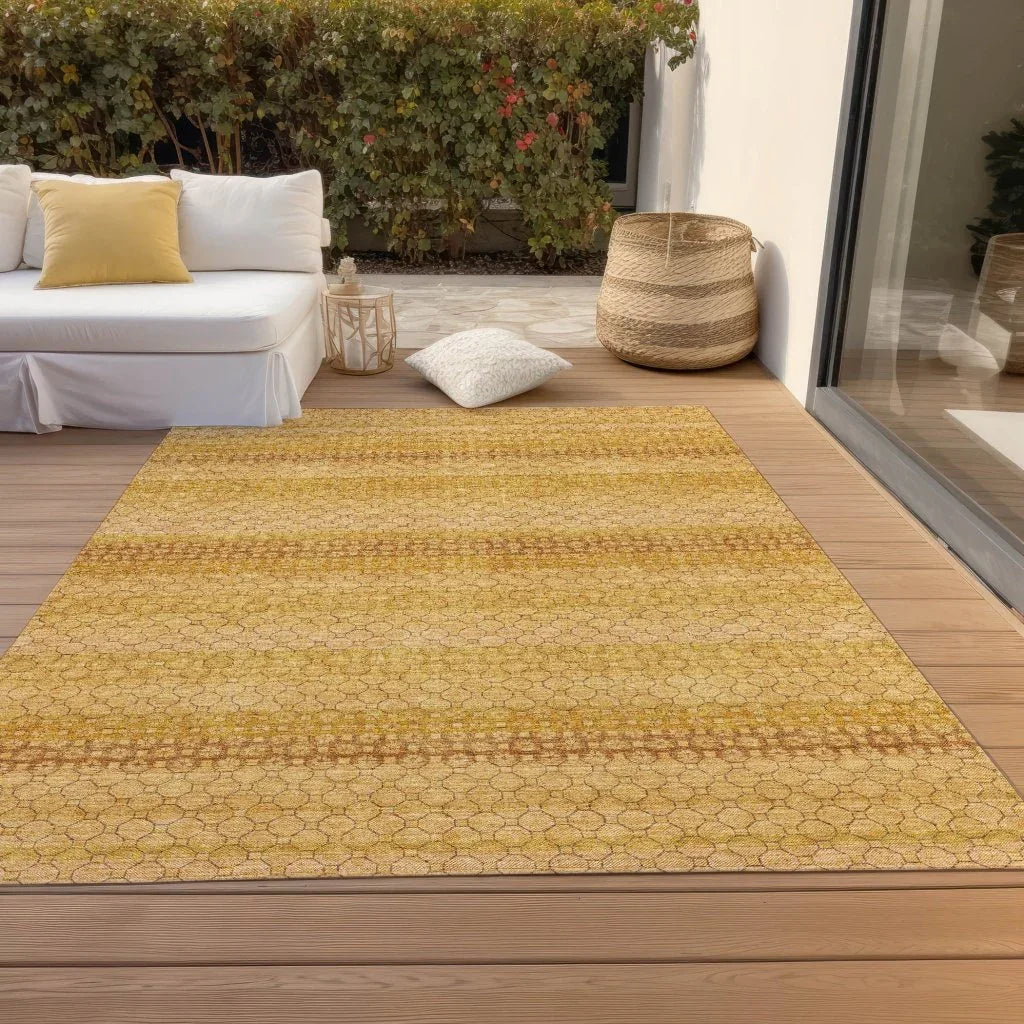 LOOMLAN Rugs Serenith Gold Washable Indoor-Outdoor Rug