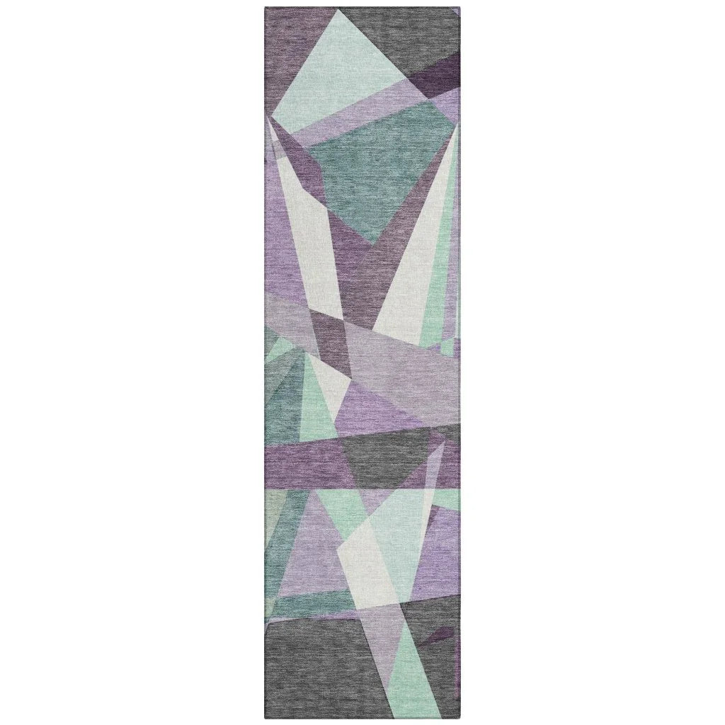 LOOMLAN Rugs Shapevia Purple Washable Indoor-Outdoor Rug