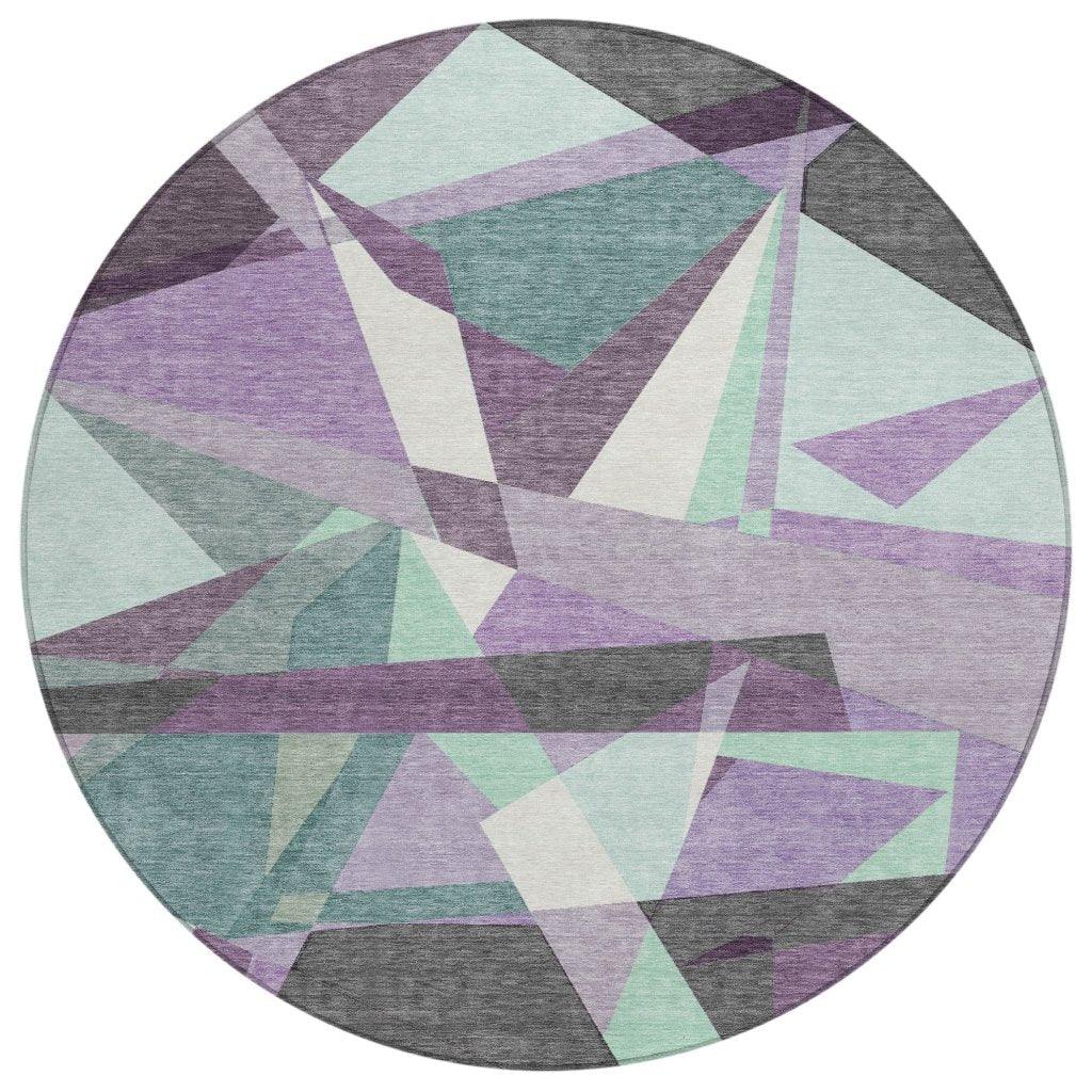 LOOMLAN Rugs Shapevia Purple Washable Indoor-Outdoor Rug