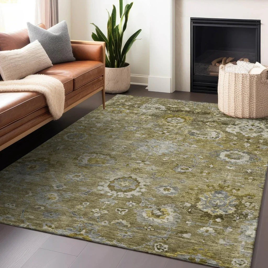LOOMLAN Rugs Sofia Brown Washable Indoor-Outdoor Rug