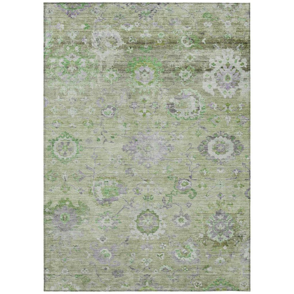 LOOMLAN Rugs Sofia Green Washable Indoor-Outdoor Rug