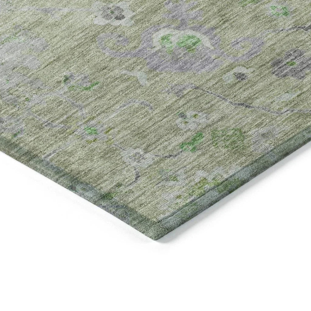 LOOMLAN Rugs Sofia Green Washable Indoor-Outdoor Rug