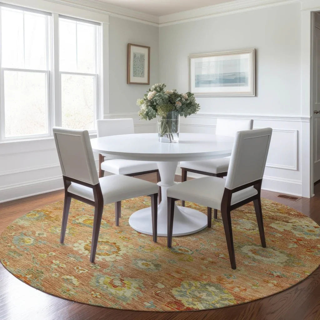 LOOMLAN Rugs Sofia Orange Washable Indoor-Outdoor Rug