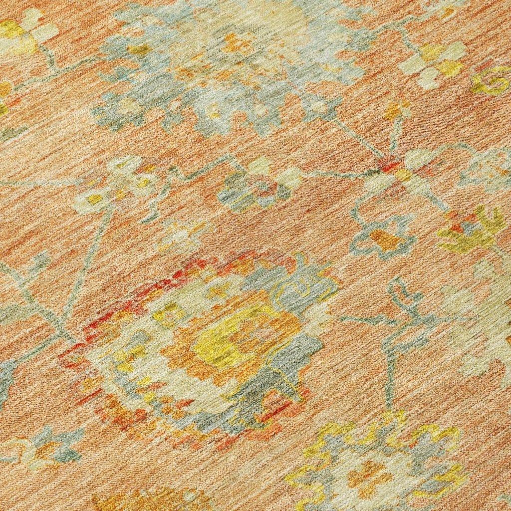 LOOMLAN Rugs Sofia Orange Washable Indoor-Outdoor Rug