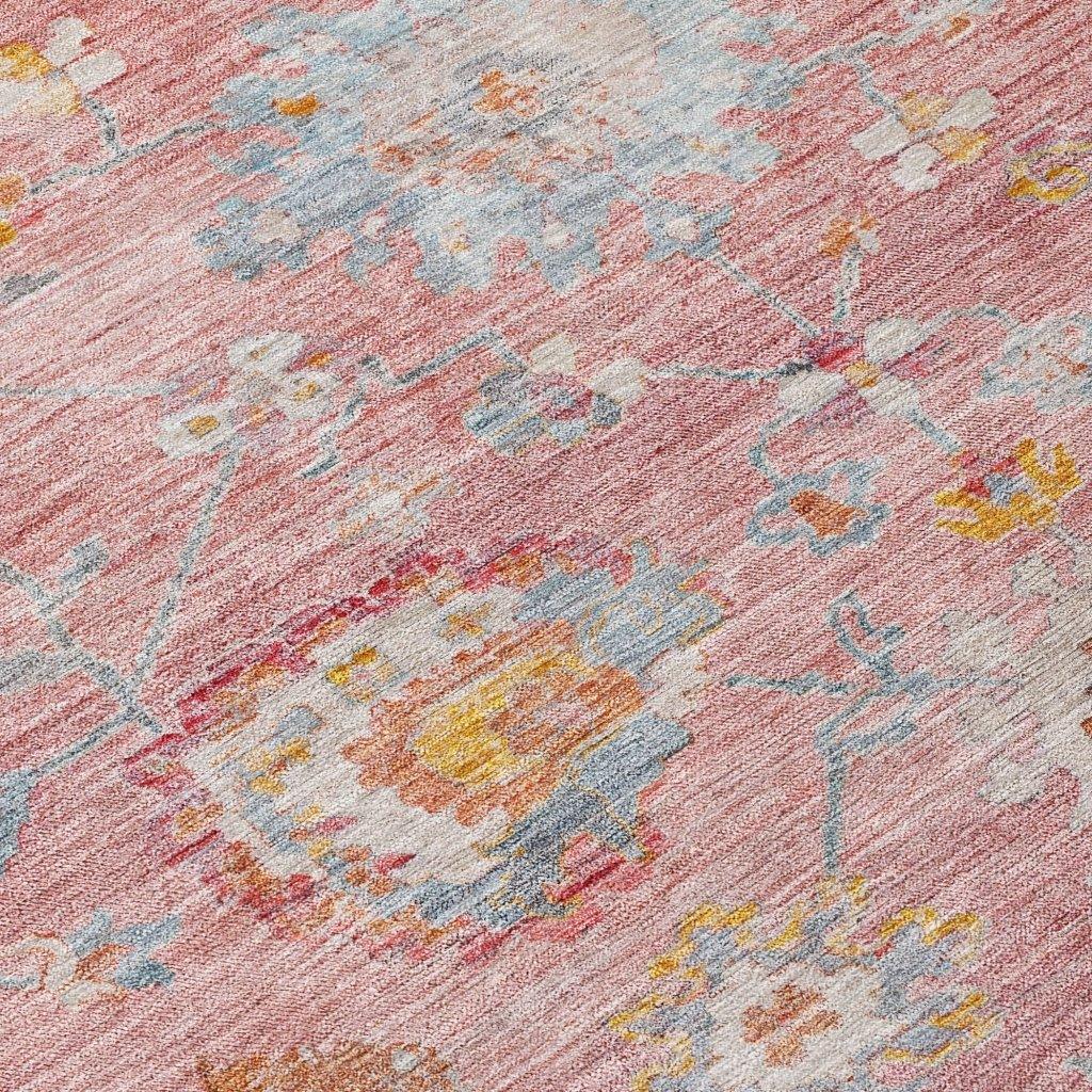 LOOMLAN Rugs Sofia Pink Washable Indoor-Outdoor Rug