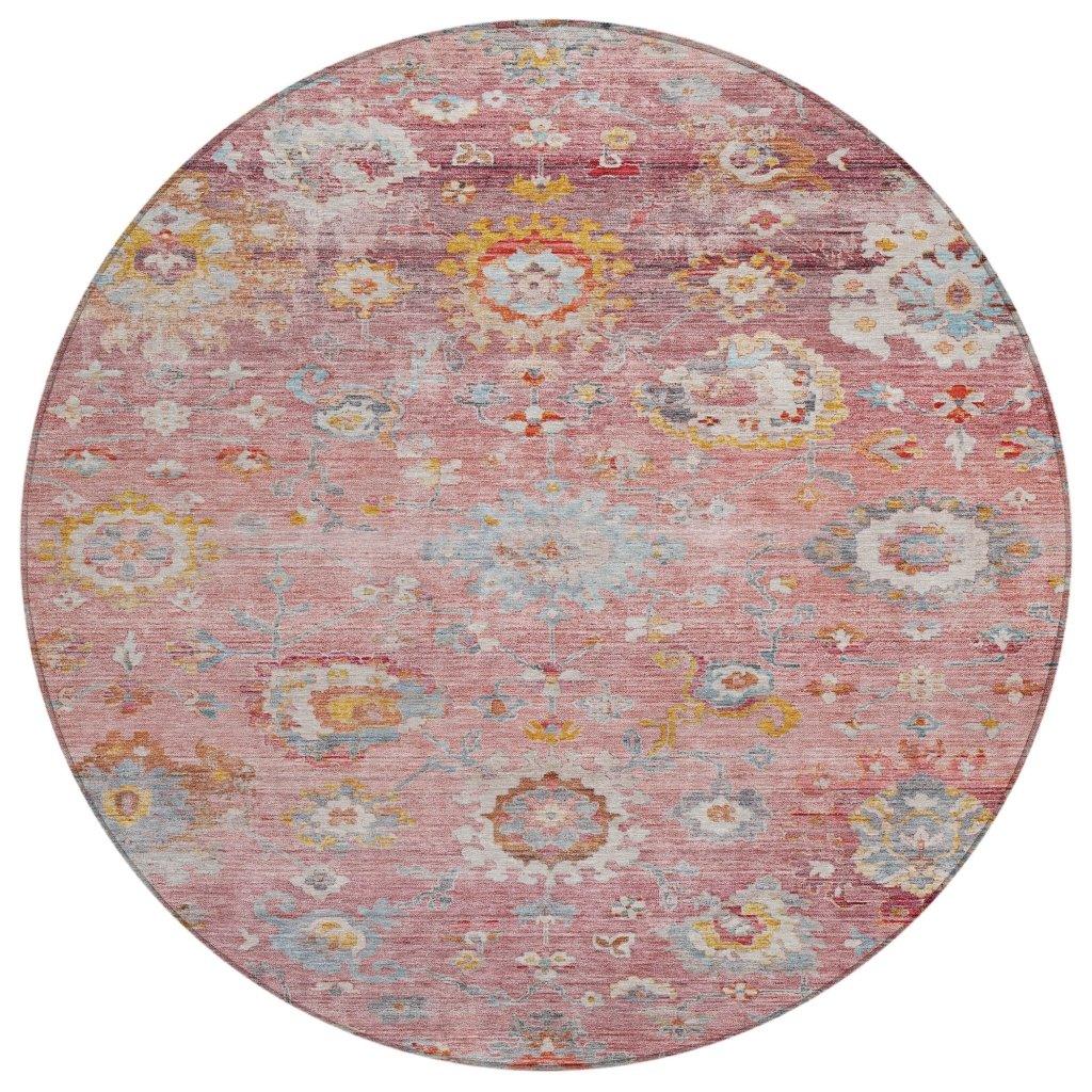 LOOMLAN Rugs Sofia Pink Washable Indoor-Outdoor Rug