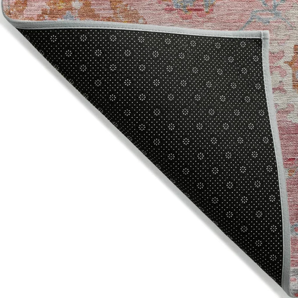 LOOMLAN Rugs Sofia Pink Washable Indoor-Outdoor Rug