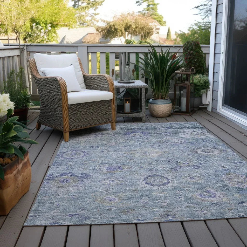 LOOMLAN Rugs Sofia Sky Washable Indoor-Outdoor Rug