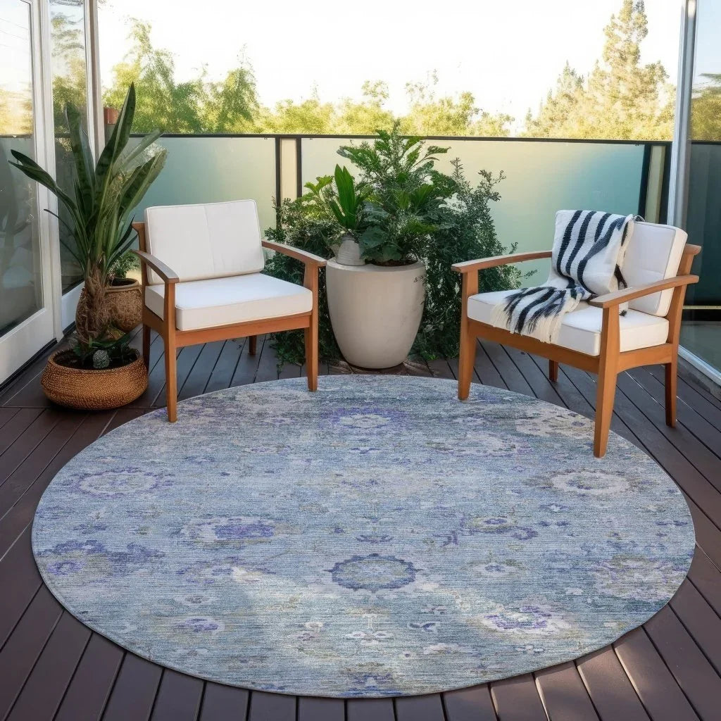 LOOMLAN Rugs Sofia Sky Washable Indoor-Outdoor Rug
