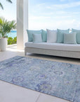 LOOMLAN Rugs Sofia Sky Washable Indoor-Outdoor Rug