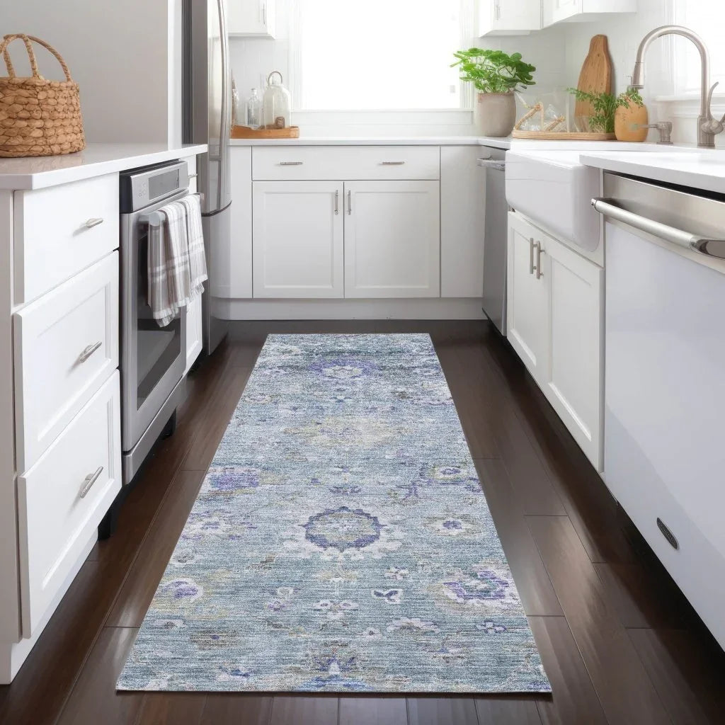 LOOMLAN Rugs Sofia Sky Washable Indoor-Outdoor Rug