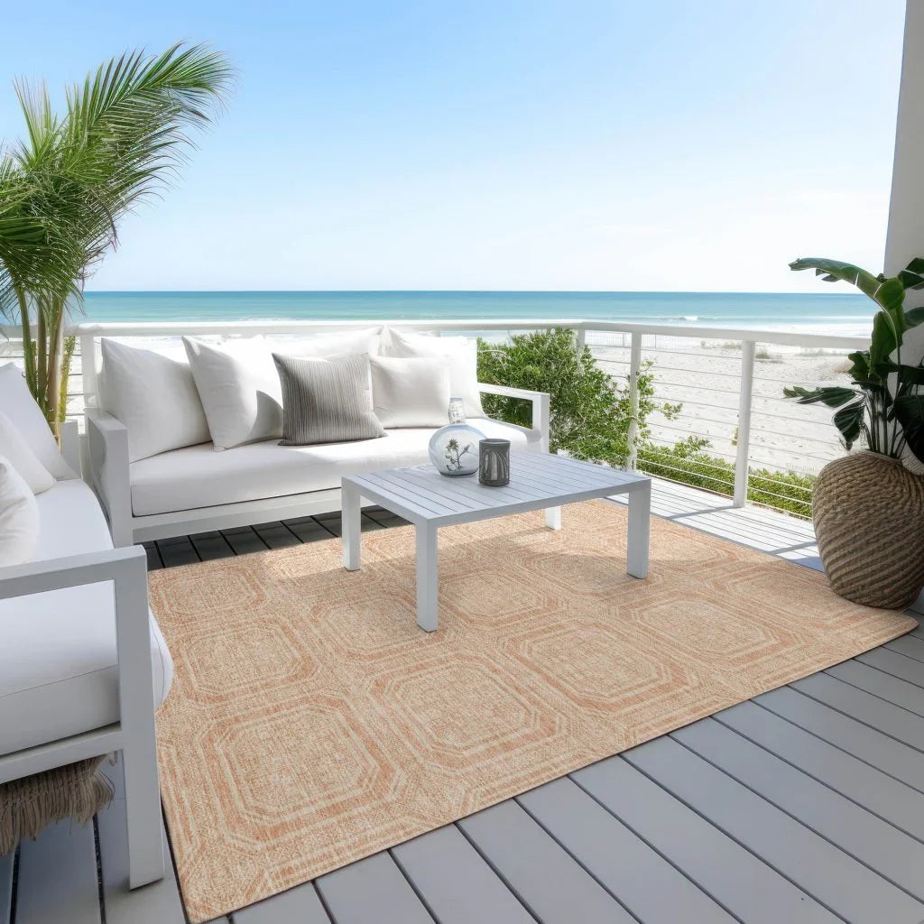 LOOMLAN Rugs Solandra Orange Washable Indoor-Outdoor Rug