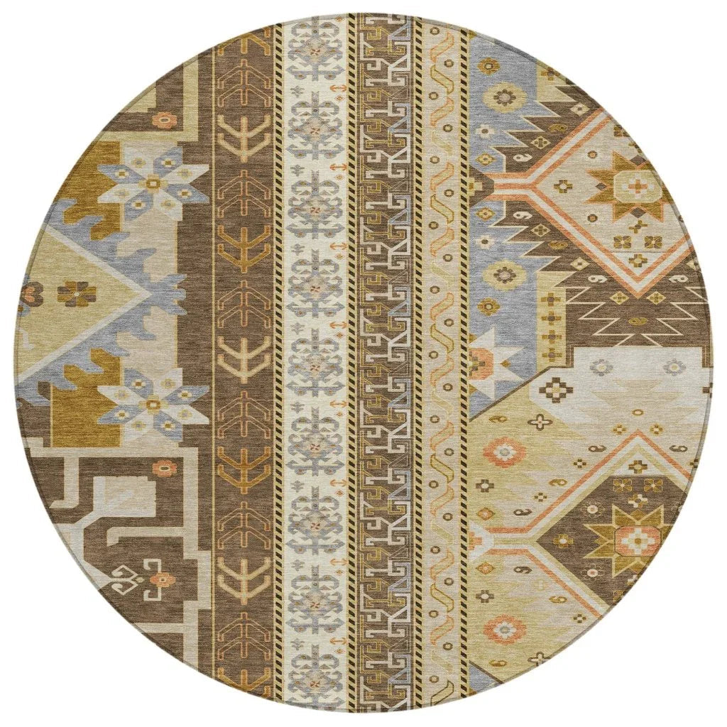 LOOMLAN Rugs Solara Brown Washable Indoor-Outdoor Rug