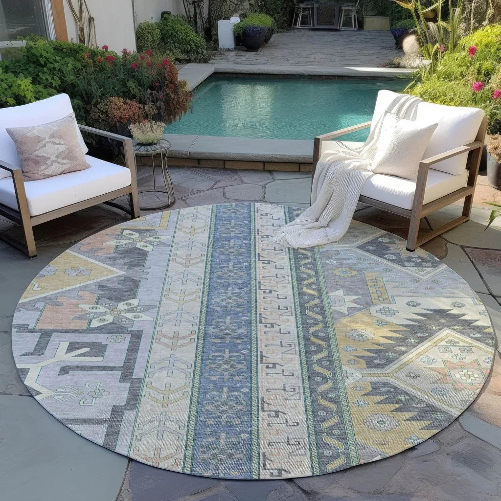 LOOMLAN Rugs Solara Gray Washable Indoor-Outdoor Rug