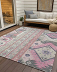 LOOMLAN Rugs Solara Pink Washable Indoor-Outdoor Rug