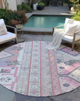 LOOMLAN Rugs Solara Pink Washable Indoor-Outdoor Rug