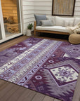 LOOMLAN Rugs Solara Purple Washable Indoor-Outdoor Rug