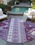 LOOMLAN Rugs Solara Purple Washable Indoor-Outdoor Rug