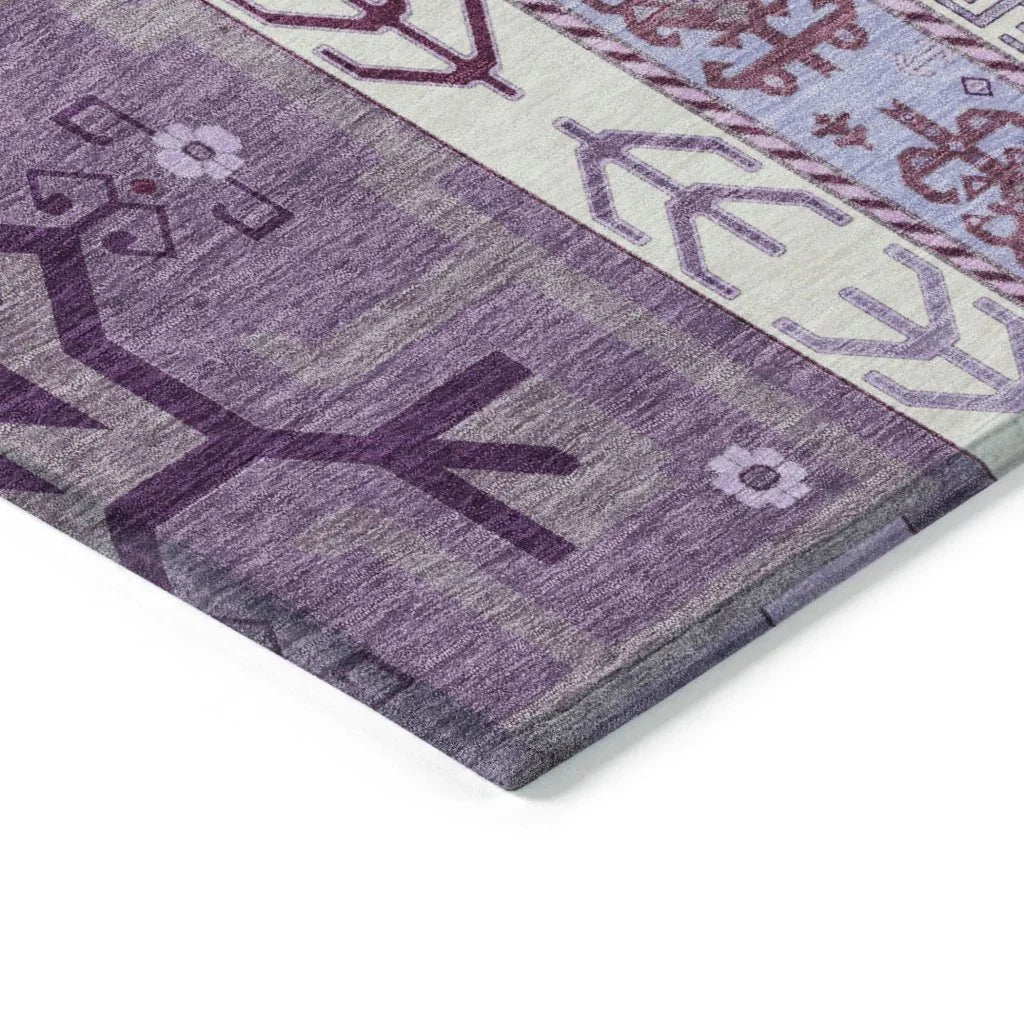 LOOMLAN Rugs Solara Purple Washable Indoor-Outdoor Rug