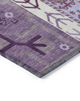 LOOMLAN Rugs Solara Purple Washable Indoor-Outdoor Rug