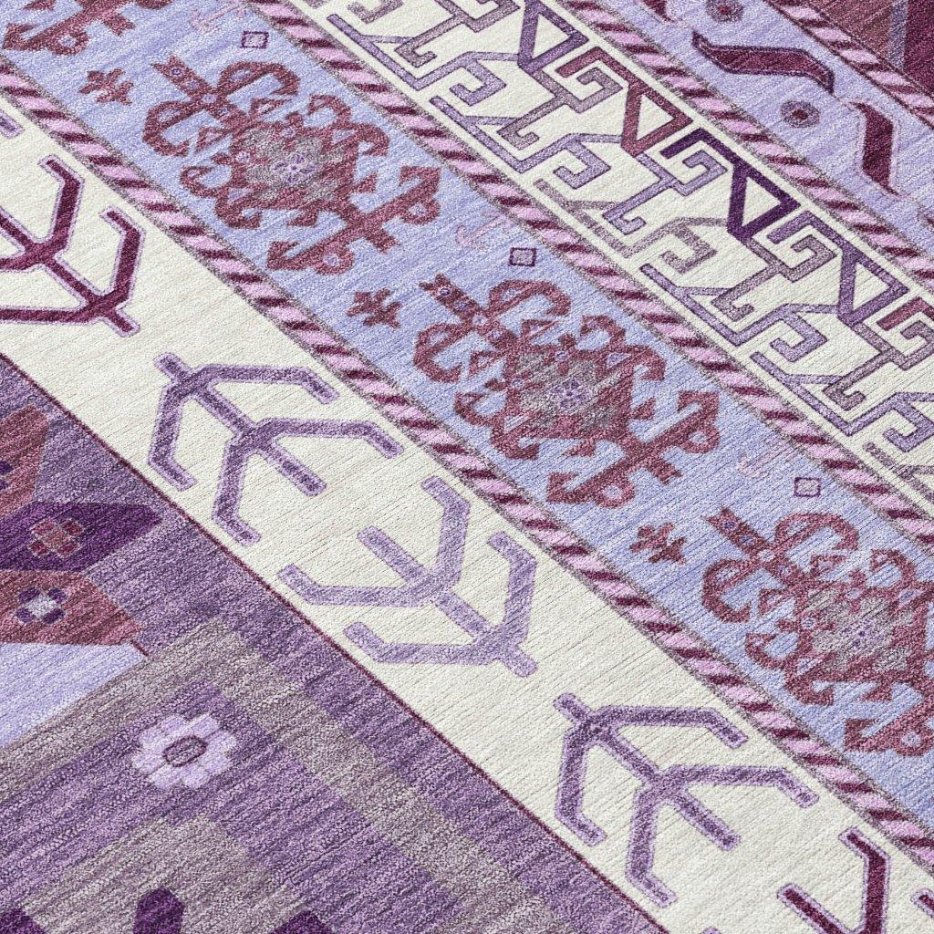 LOOMLAN Rugs Solara Purple Washable Indoor-Outdoor Rug