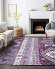 LOOMLAN Rugs Solara Purple Washable Indoor-Outdoor Rug