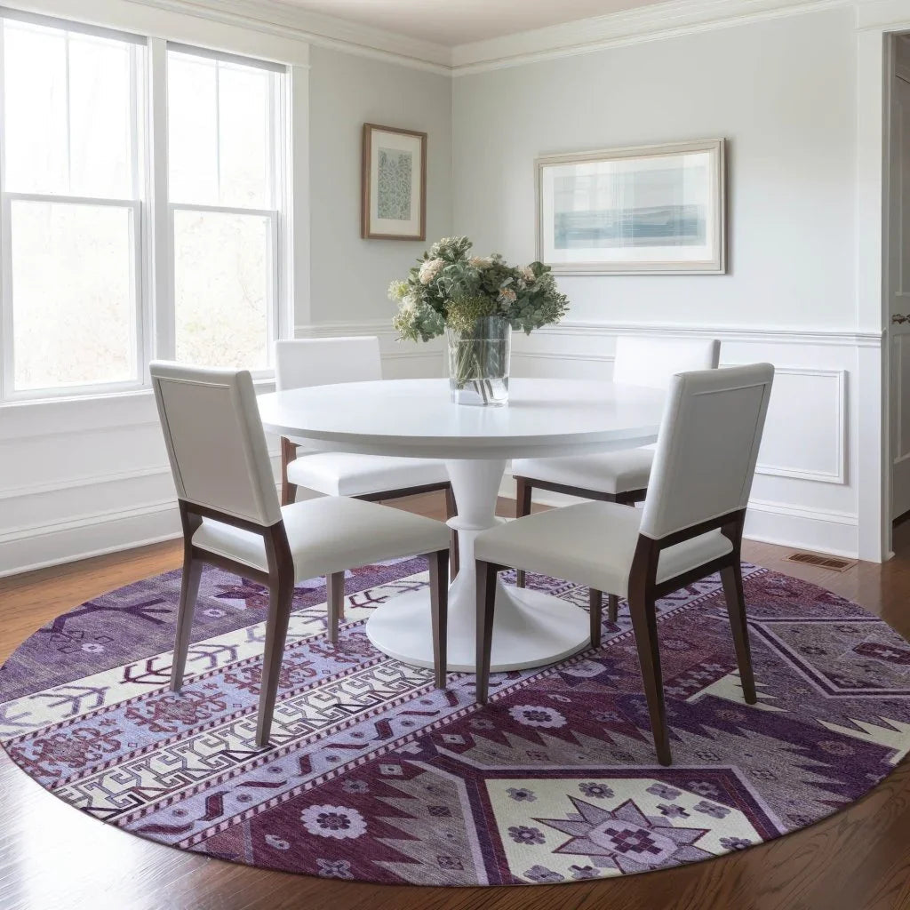 LOOMLAN Rugs Solara Purple Washable Indoor-Outdoor Rug