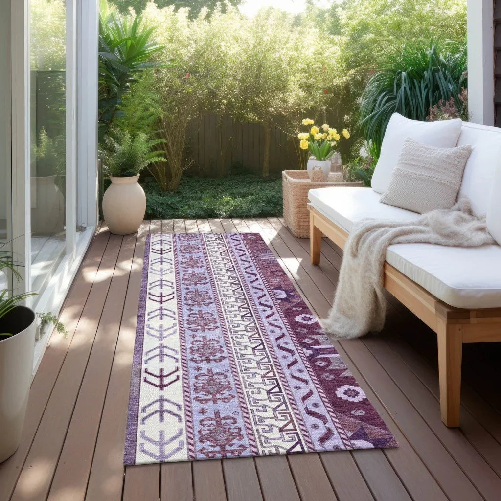 LOOMLAN Rugs Solara Purple Washable Indoor-Outdoor Rug