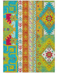 LOOMLAN Rugs Solara Teal Washable Indoor-Outdoor Rug