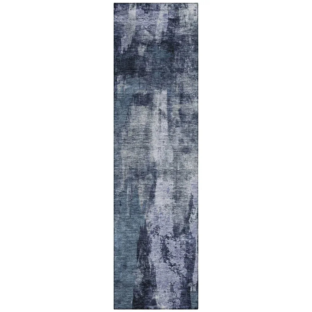 LOOMLAN Rugs Solayne Blue Washable Indoor-Outdoor Rug