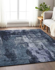 LOOMLAN Rugs Solayne Blue Washable Indoor-Outdoor Rug