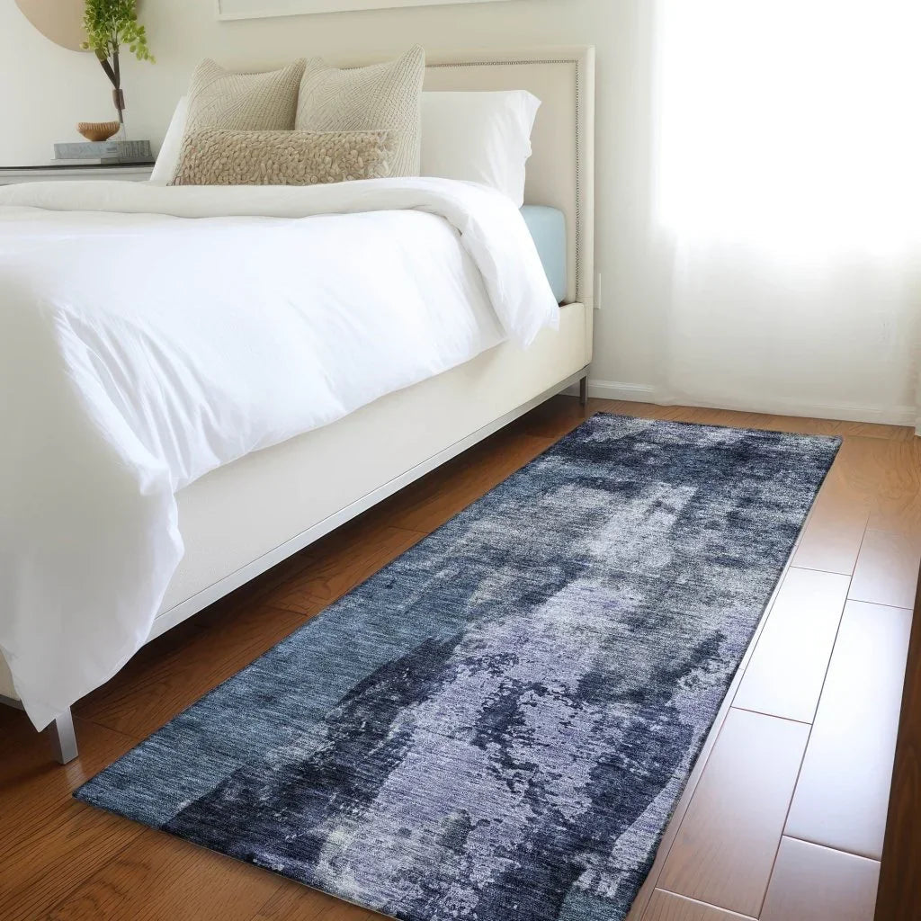 LOOMLAN Rugs Solayne Blue Washable Indoor-Outdoor Rug