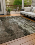 LOOMLAN Rugs Solayne Brown Washable Indoor-Outdoor Rug