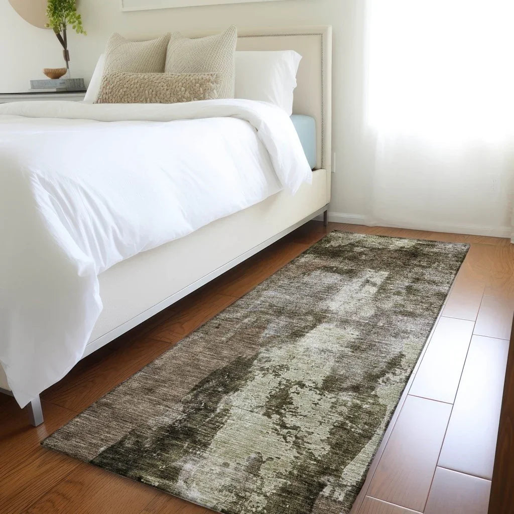 LOOMLAN Rugs Solayne Brown Washable Indoor-Outdoor Rug