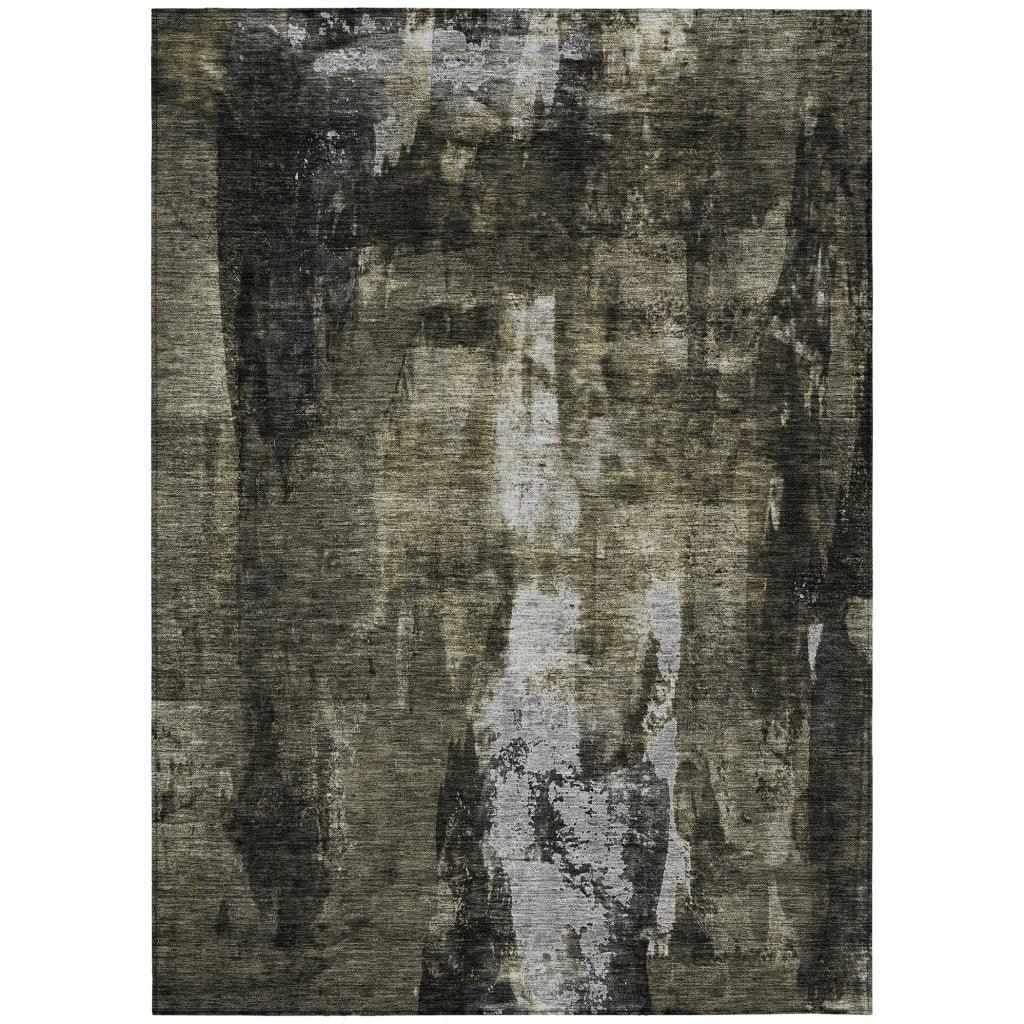 LOOMLAN Rugs Solayne Gray Washable Indoor-Outdoor Rug