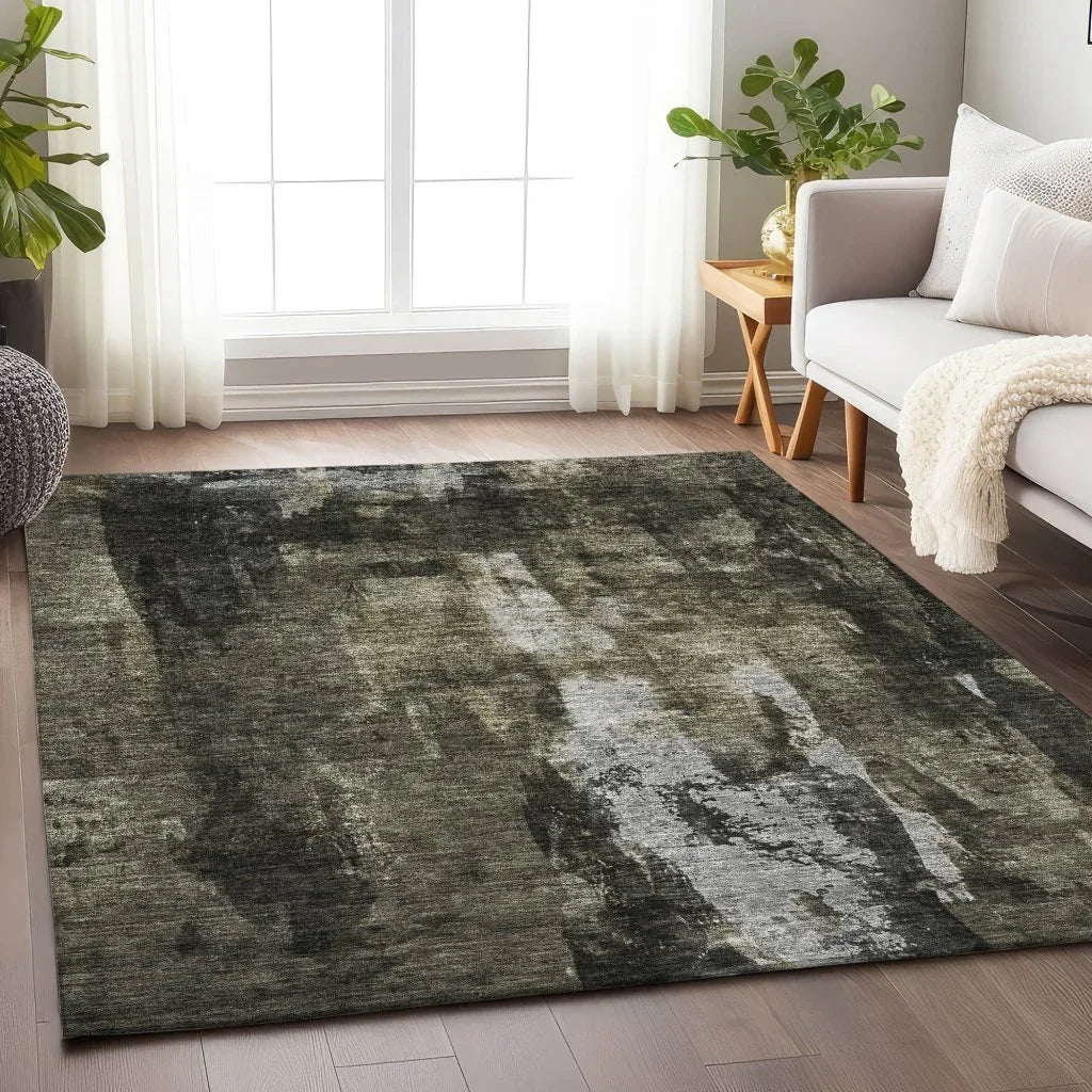 LOOMLAN Rugs Solayne Gray Washable Indoor-Outdoor Rug