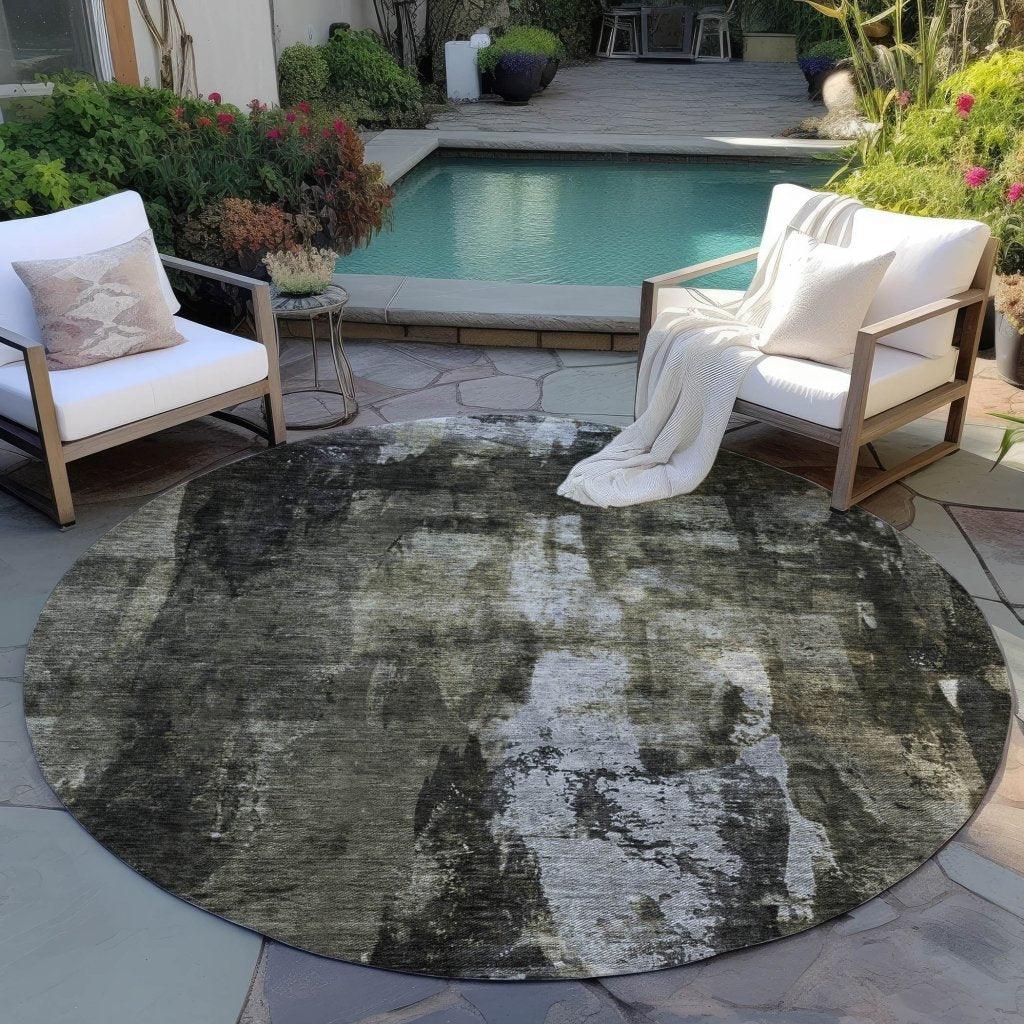 LOOMLAN Rugs Solayne Gray Washable Indoor-Outdoor Rug
