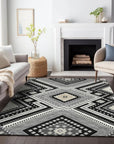 LOOMLAN Rugs Solene Black Washable Indoor-Outdoor Rug