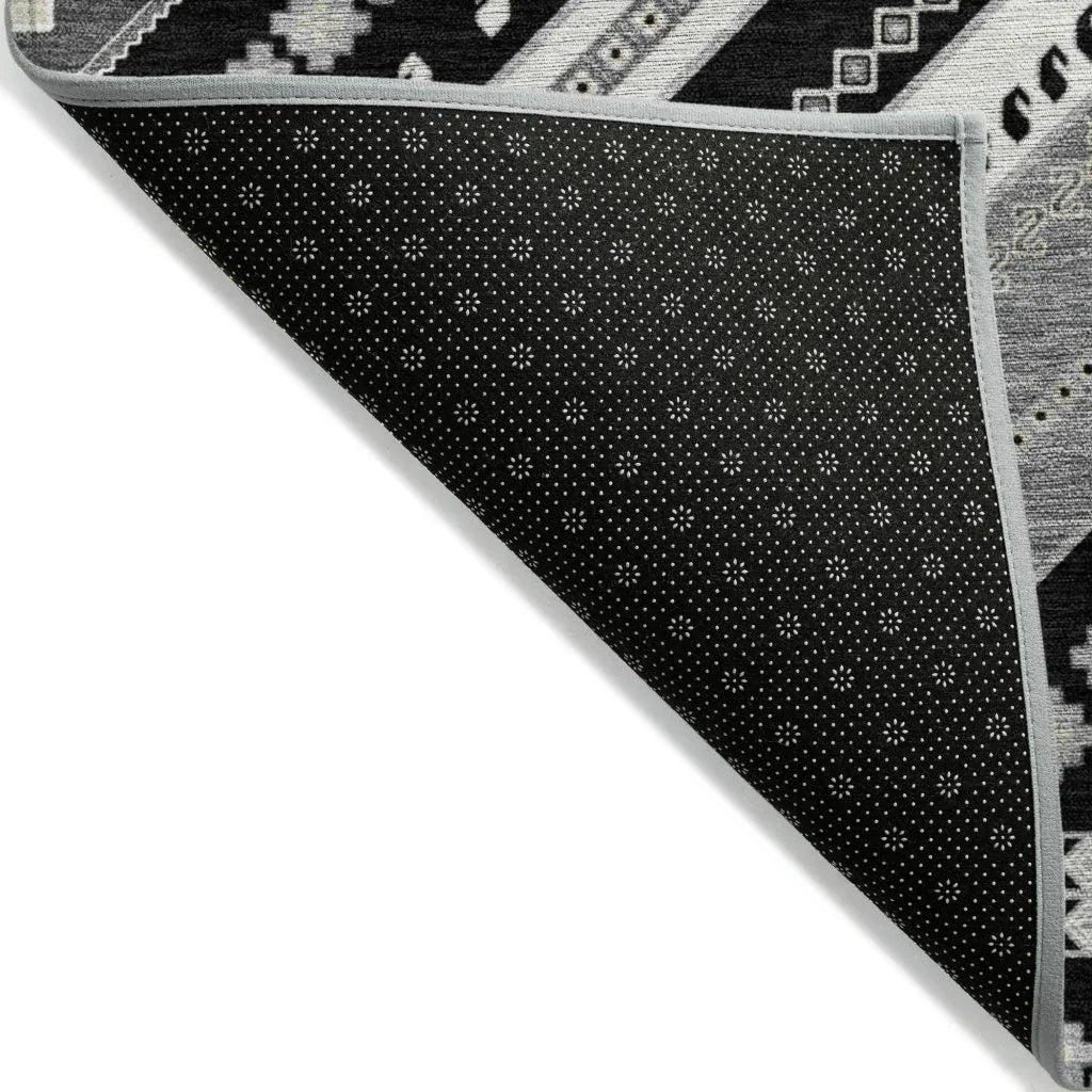 LOOMLAN Rugs Solene Black Washable Indoor-Outdoor Rug