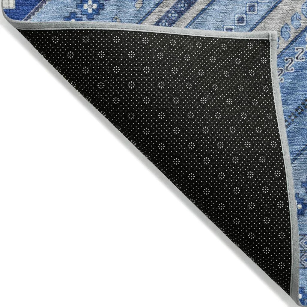 LOOMLAN Rugs Solene Blue Washable Indoor-Outdoor Rug