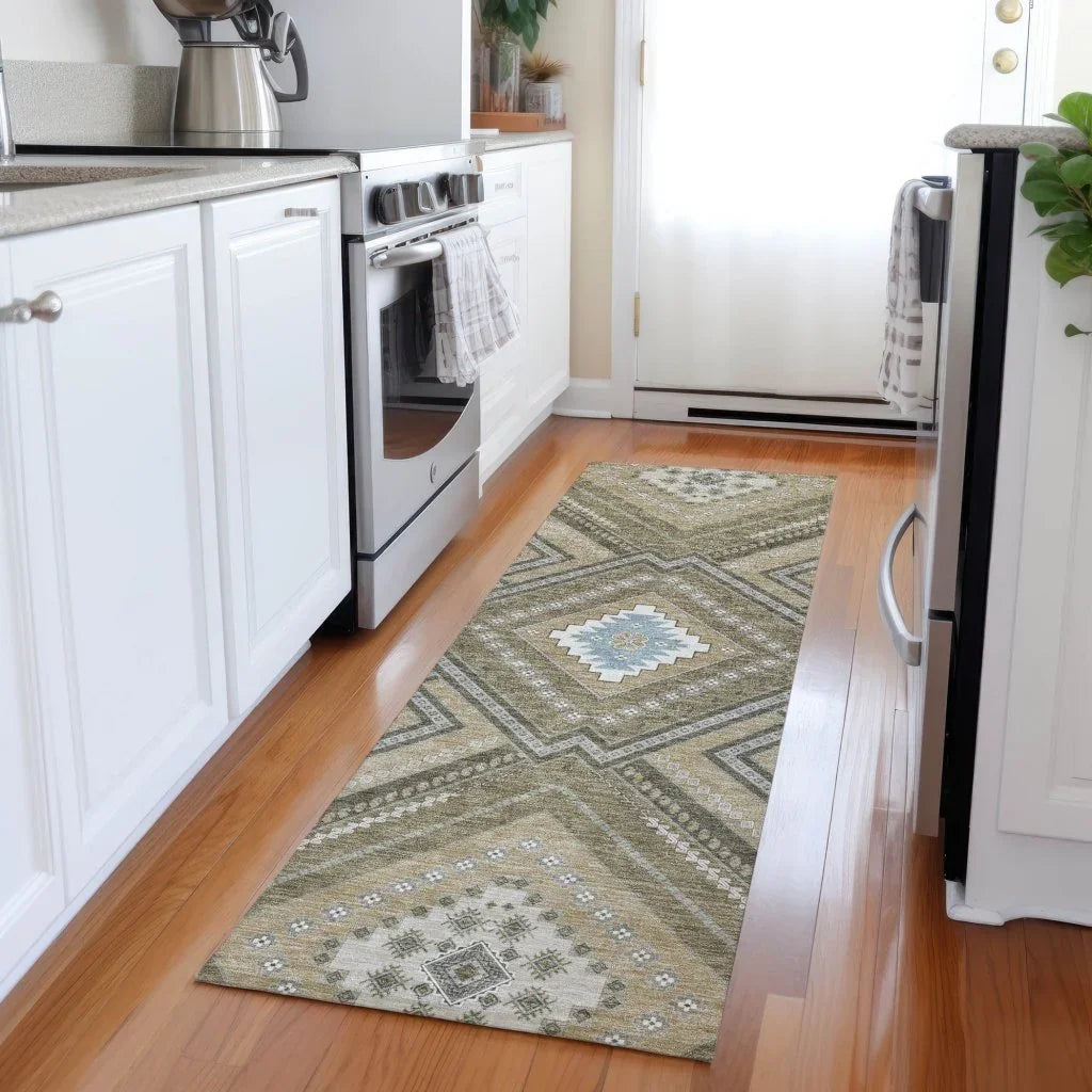 LOOMLAN Rugs Solene Brown Washable Indoor-Outdoor Rug