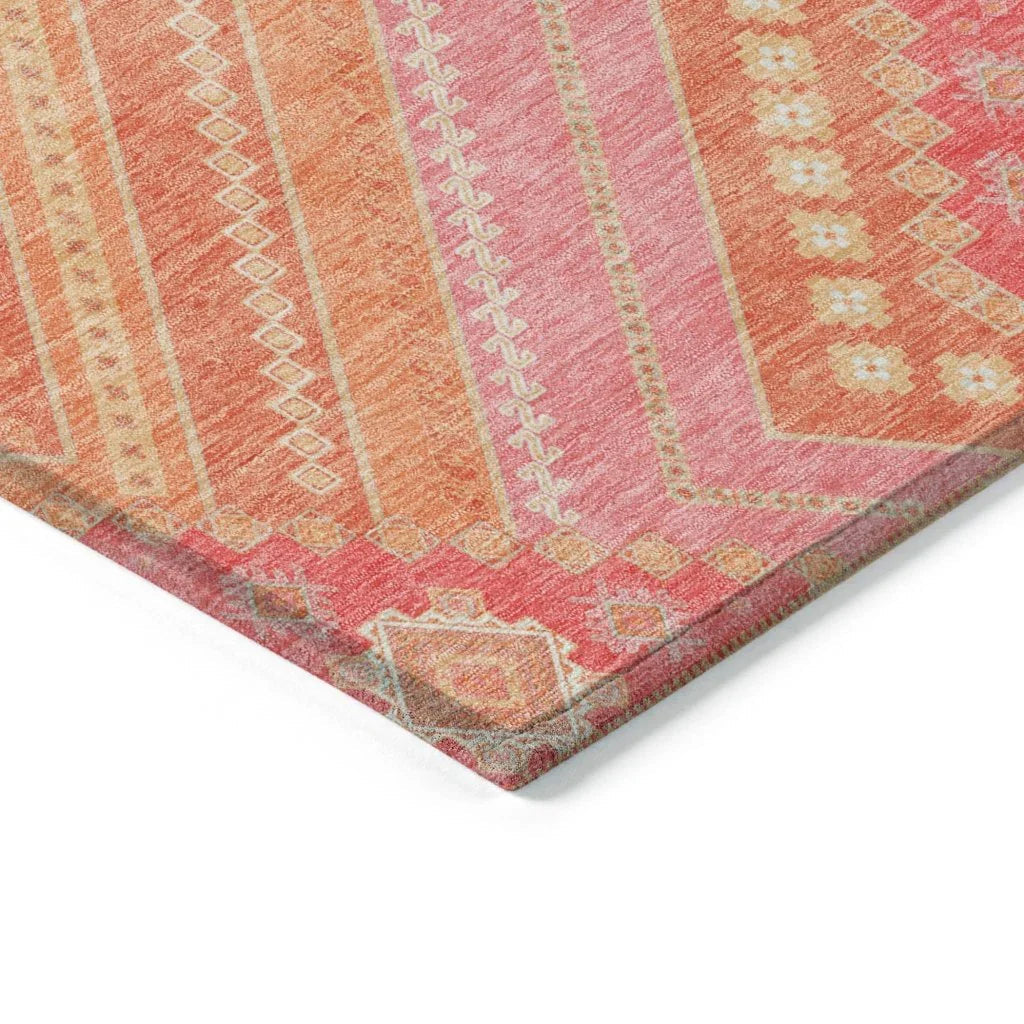 LOOMLAN Rugs Solene Coral Washable Indoor-Outdoor Rug