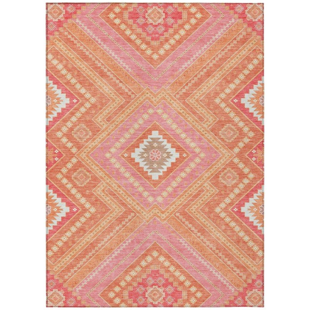 LOOMLAN Rugs Solene Coral Washable Indoor-Outdoor Rug