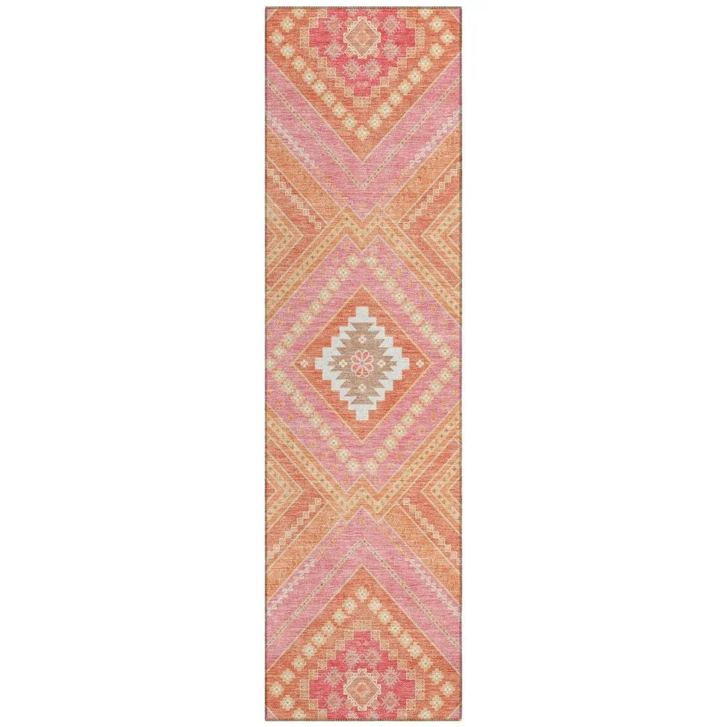 LOOMLAN Rugs Solene Coral Washable Indoor-Outdoor Rug