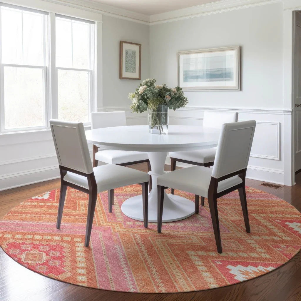 LOOMLAN Rugs Solene Coral Washable Indoor-Outdoor Rug