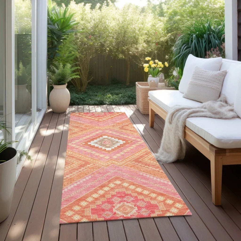 LOOMLAN Rugs Solene Coral Washable Indoor-Outdoor Rug