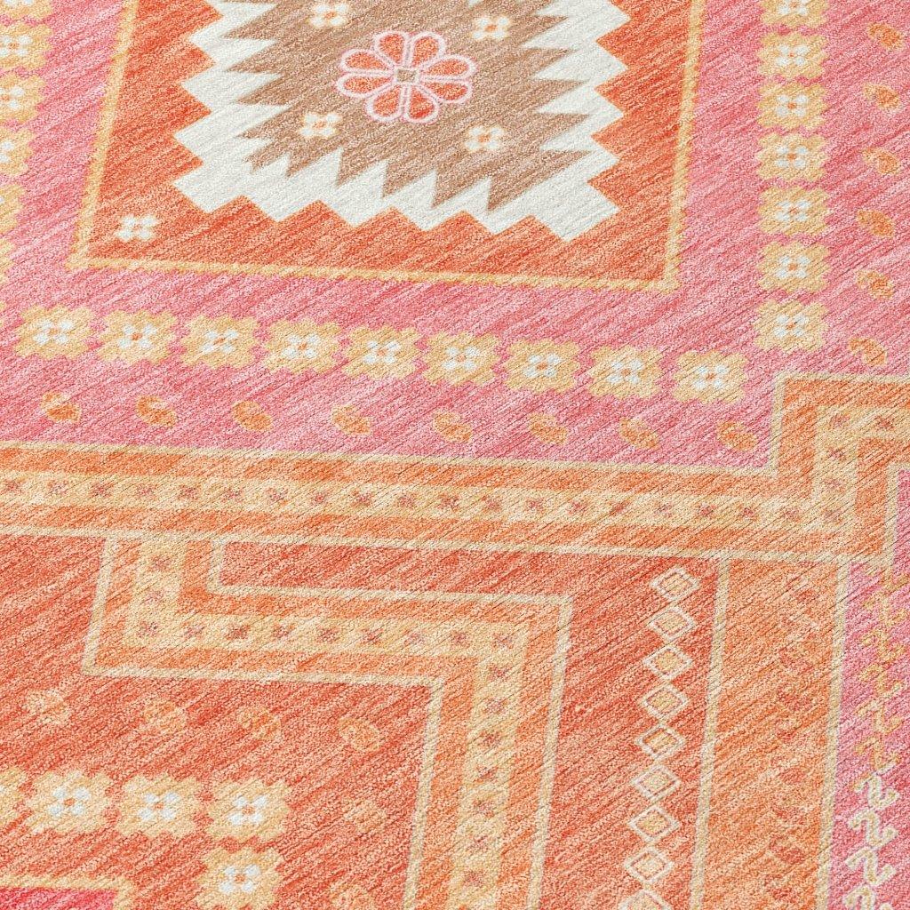 LOOMLAN Rugs Solene Coral Washable Indoor-Outdoor Rug